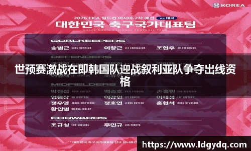 世预赛激战在即韩国队迎战叙利亚队争夺出线资格